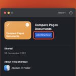 Compare Pages Documents Shortcut