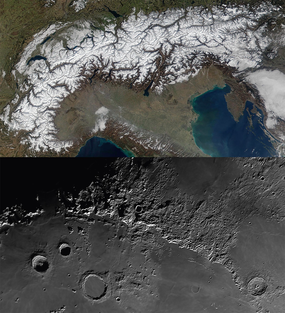 Water availability comparison between Earth and Moon