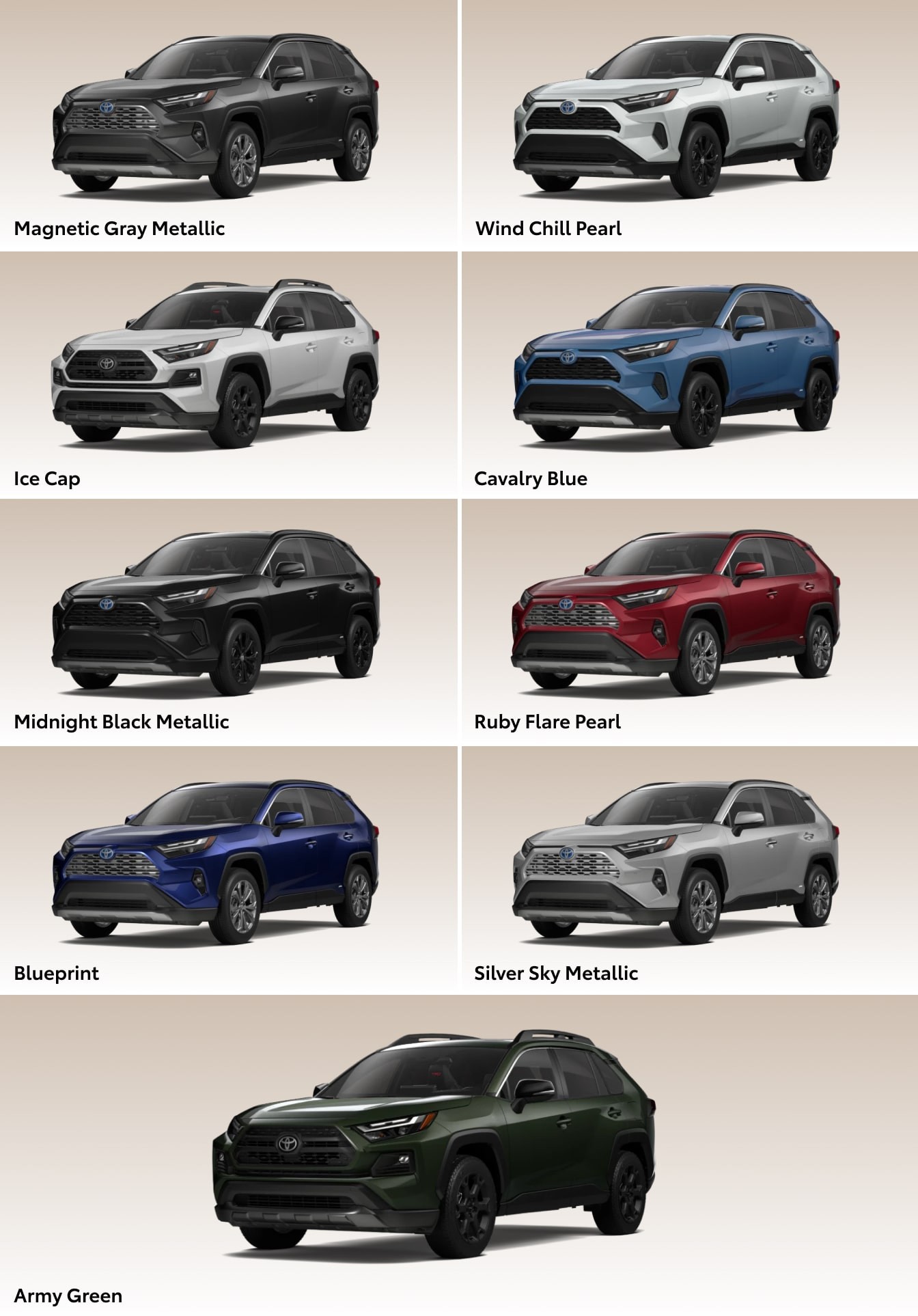 Toyota RAV4 vs. Mazda CX-5 Interior & Exterior Colors
