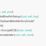 Diagram illustrating the bcrypt hashing process with salt and work factor