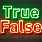 words true and false in neon lights