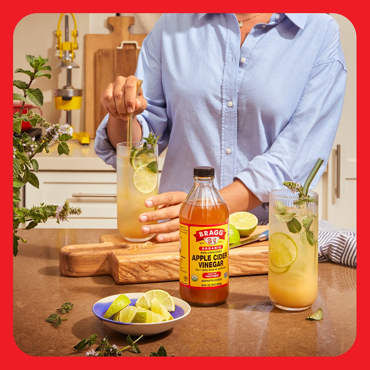 Image depicting various health benefits of apple cider vinegar, including digestion, blood sugar control, weight management, and skin health