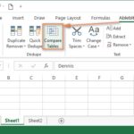 Compare Tables Button