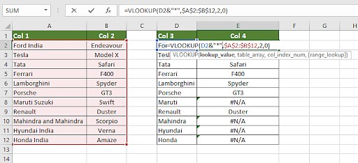 Wildcards in VLOOKUP
