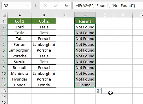 Customized IF Clause Result