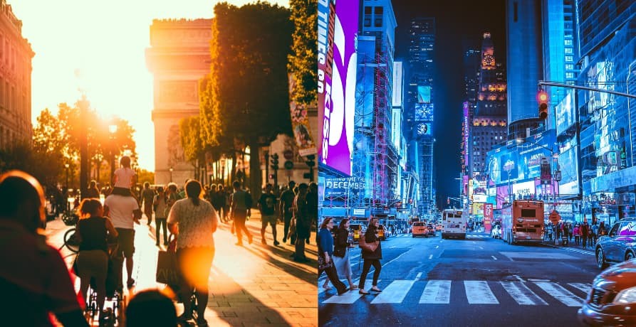 Streets of New York vs Paris