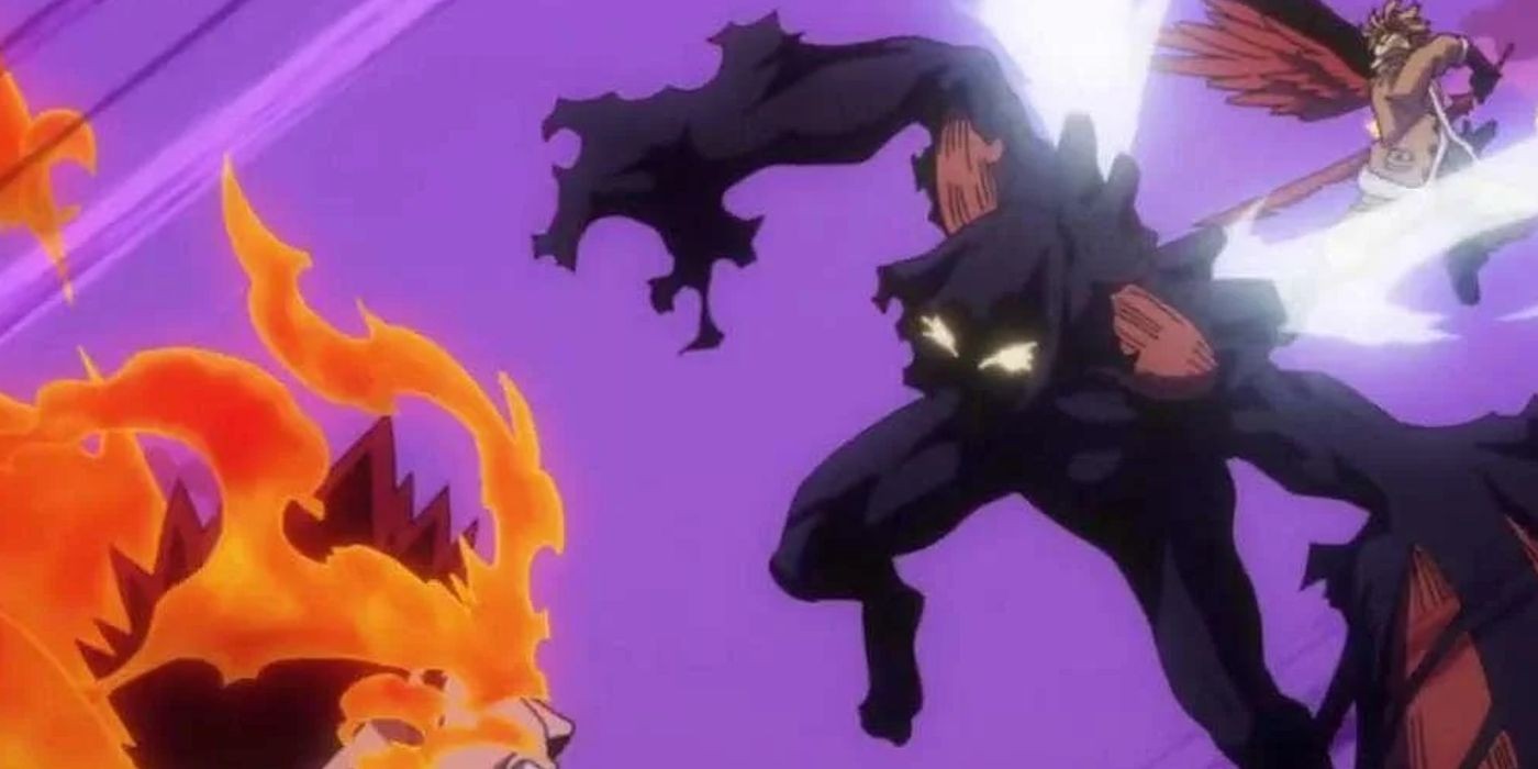 Hood fights Endeavor and Hawks at the same time in My Hero Academia