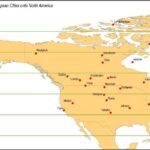 Comparison of European and North American city latitudes