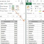 Arranging Excel windows side by side for visual comparison