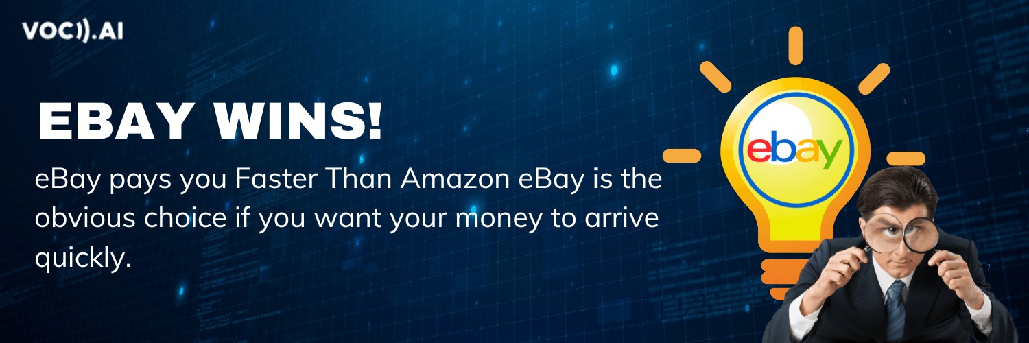 Timeline comparing payment processing times on Amazon and eBay