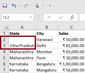 Selecting Data in Excel