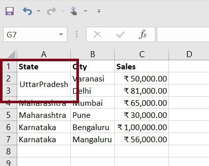Inserting a Chart in Excel