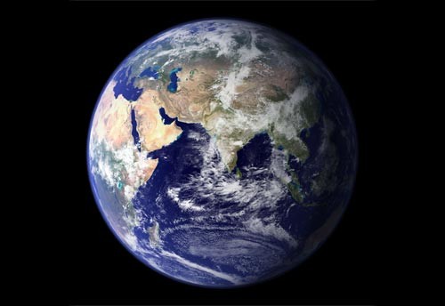 Photograph of the planet earth taken from space