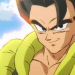 Broly roaring, surrounded by green energy, showcasing his immense power