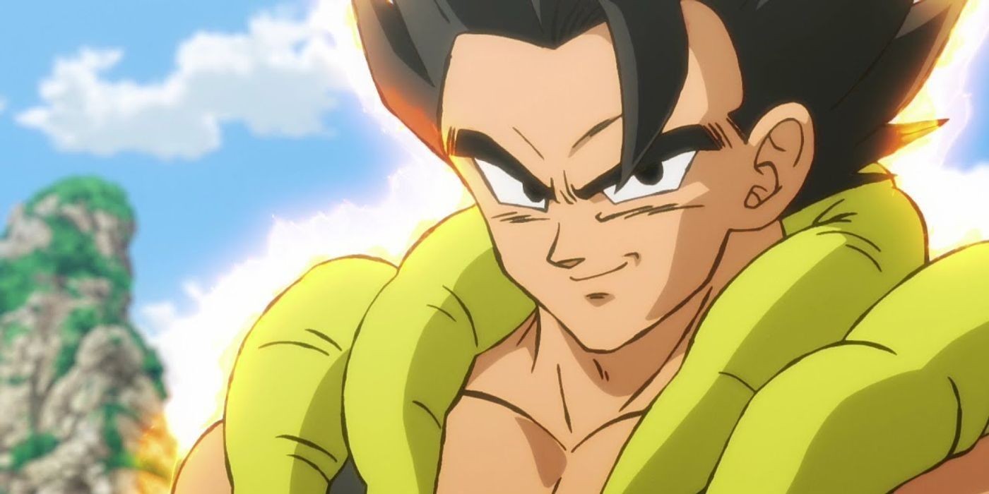 Broly roaring, surrounded by green energy, showcasing his immense power