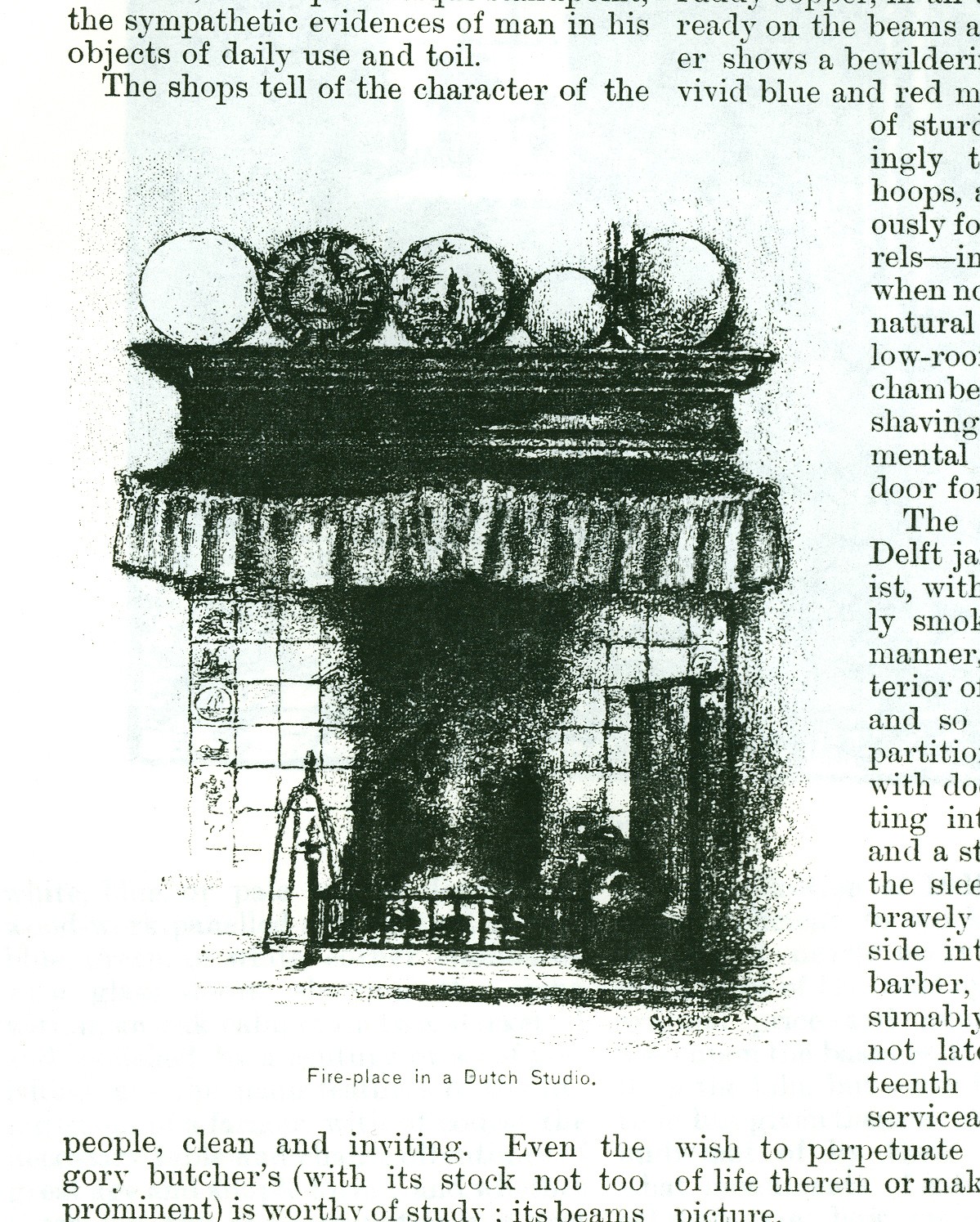 Hitchcock Scribners 89 article fireplace in a Dutch studio