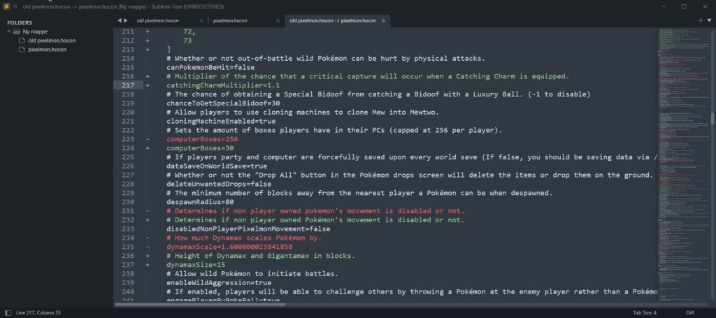Sublime Text Diff View