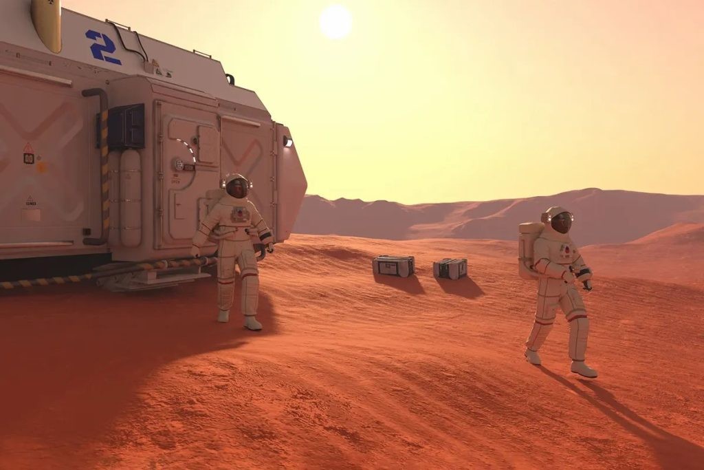 Conceptual image of a Mars colony