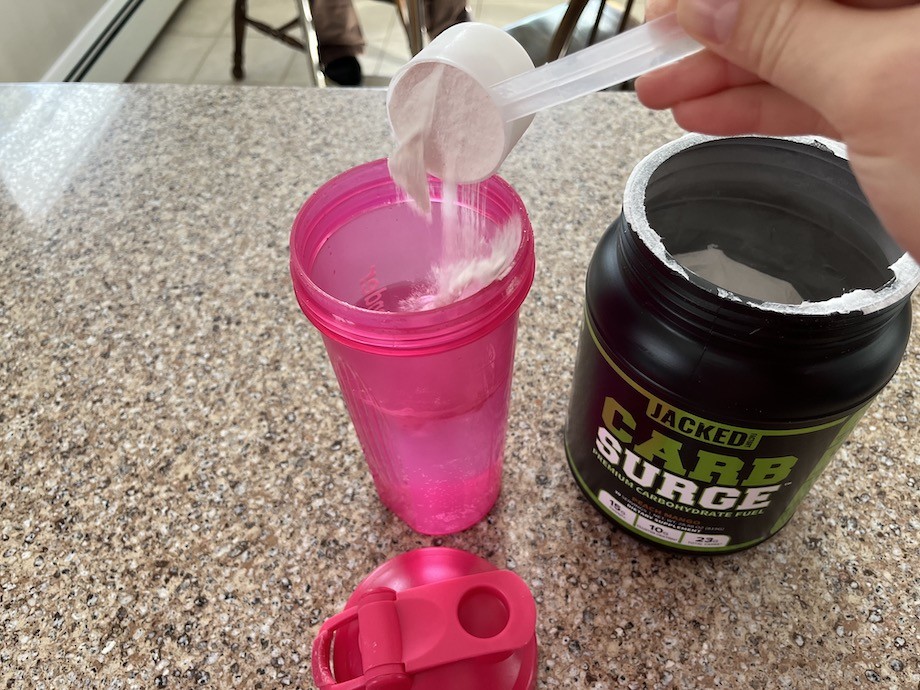 Jacked Factory Carb Surge showing its packaging and ingredients