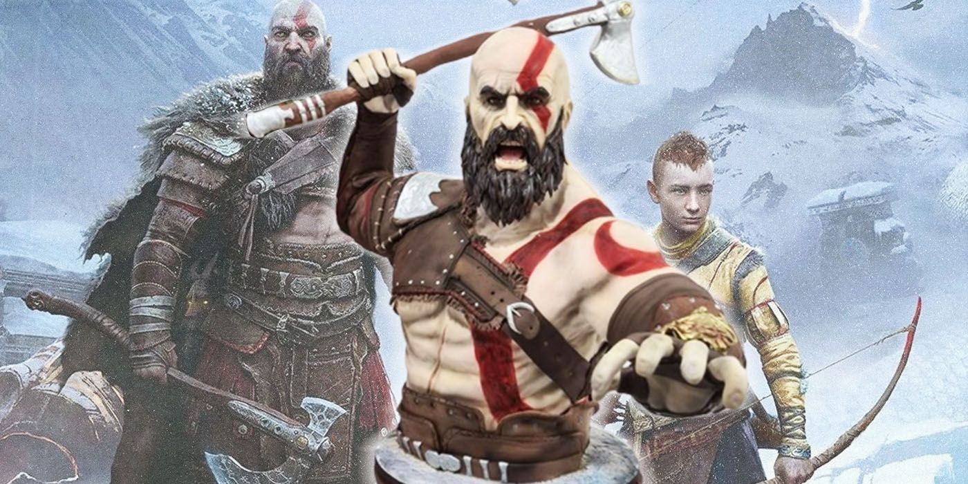 Kratos cake figure with his axe