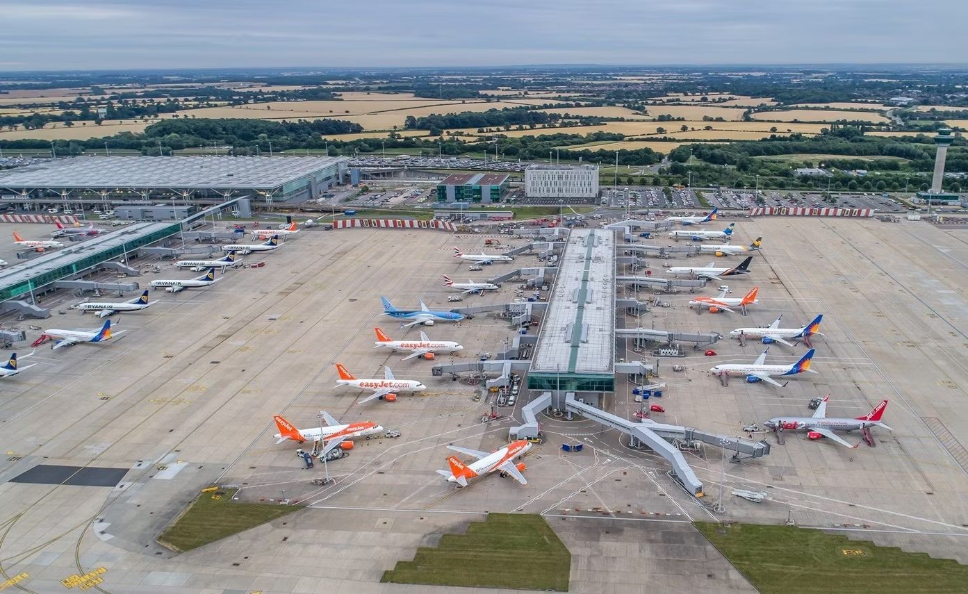 An aerial view of London Stansted aiport.