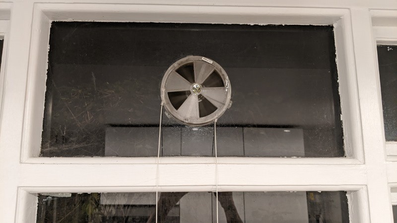 UK window vent with plastic circle and fins