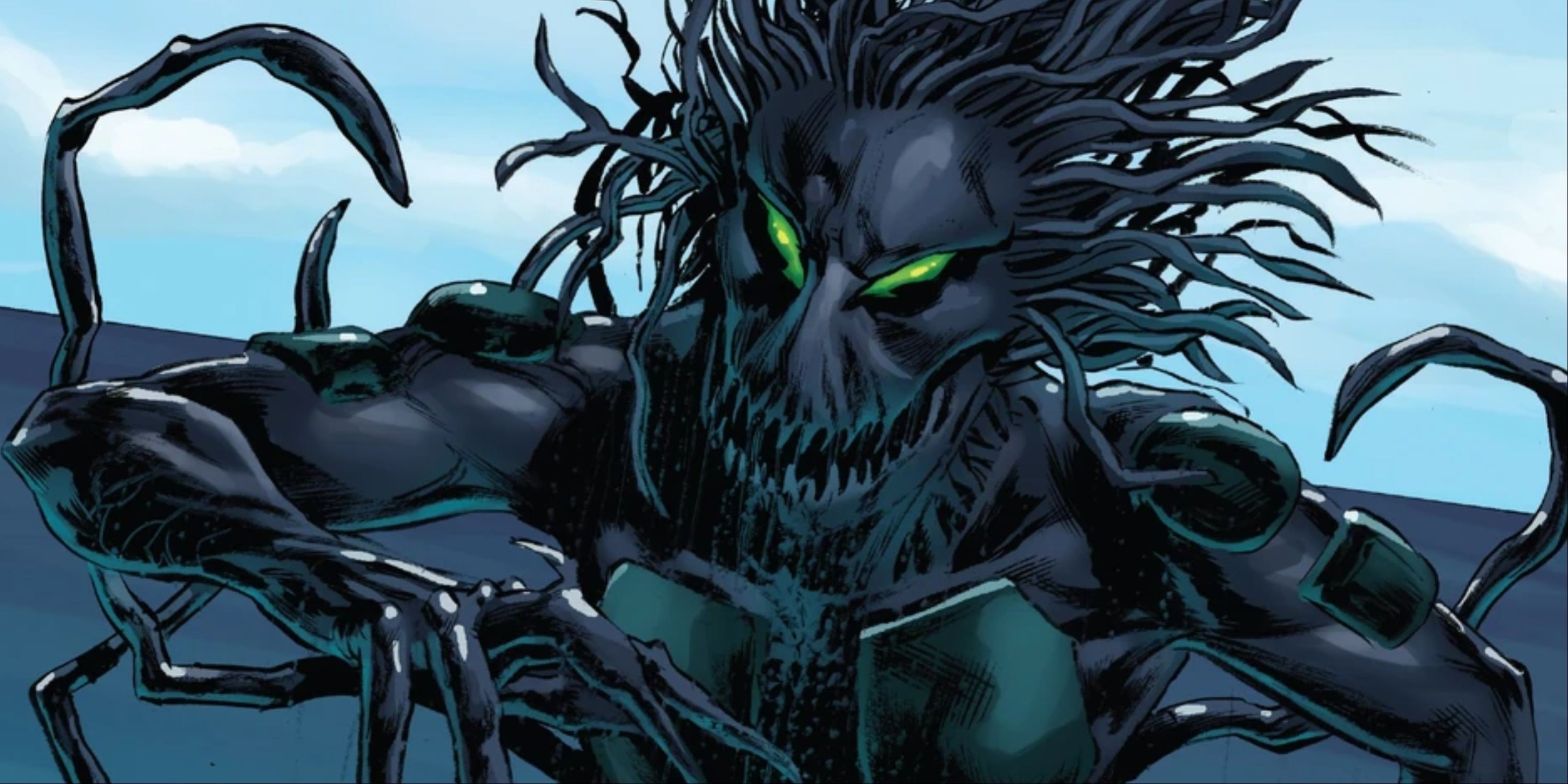 The symbiote Raze from Marvel comics, emerging from the ocean.