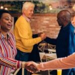 People greeting each other