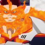 Endeavor covered in flames in My Hero Academia