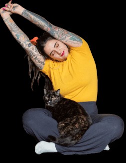 A person stretching