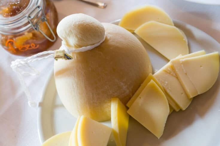 Provolone Cheese slices, an italian cheese substitute with mild flavor