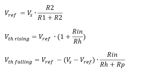 Non-inverting comparator with hysteresis