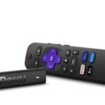 The Roku Streaming Stick 4K and remote on a white background