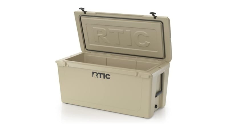 RTIC cooler against a white background, highlighting its design similarities to Yeti