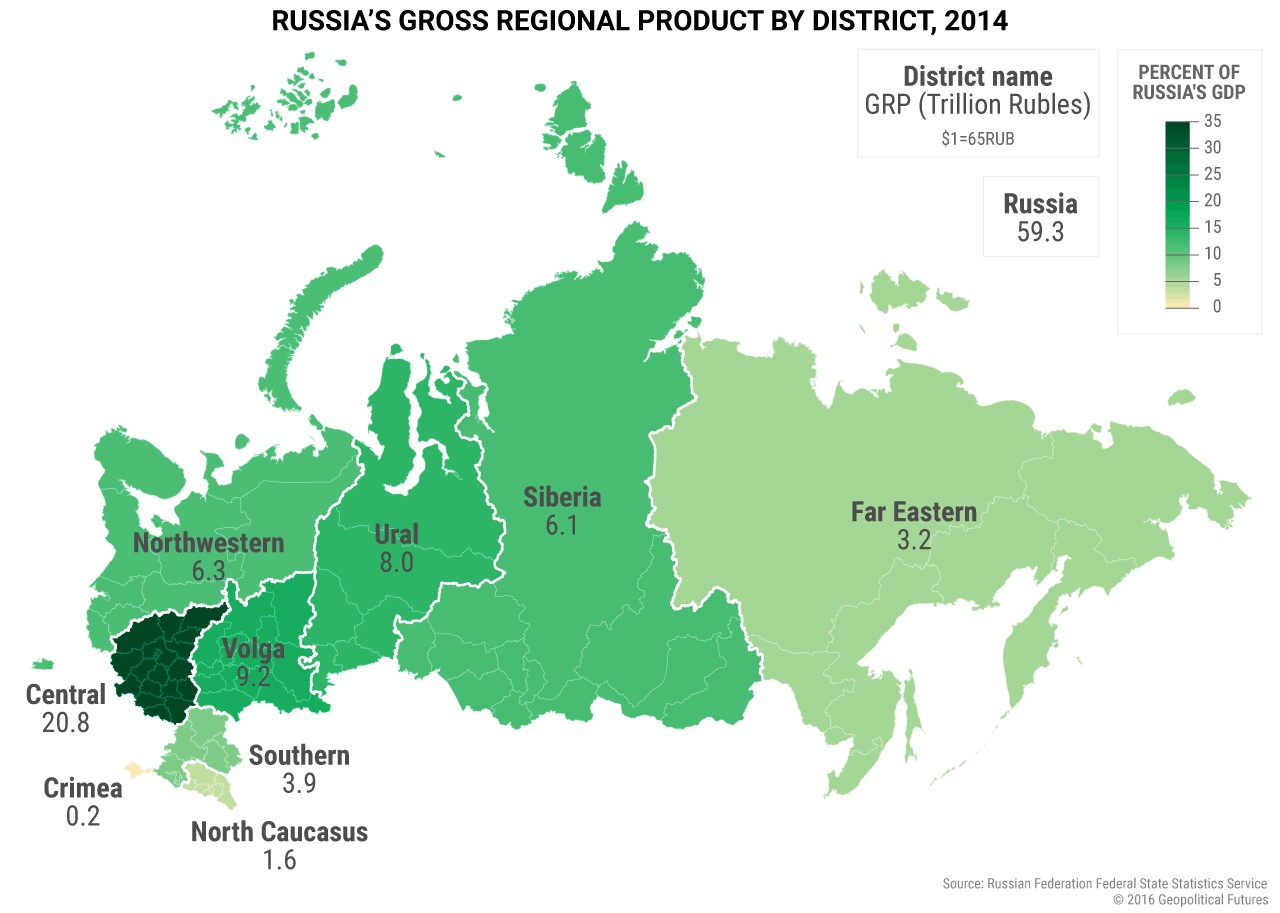 Russia GDP District Map