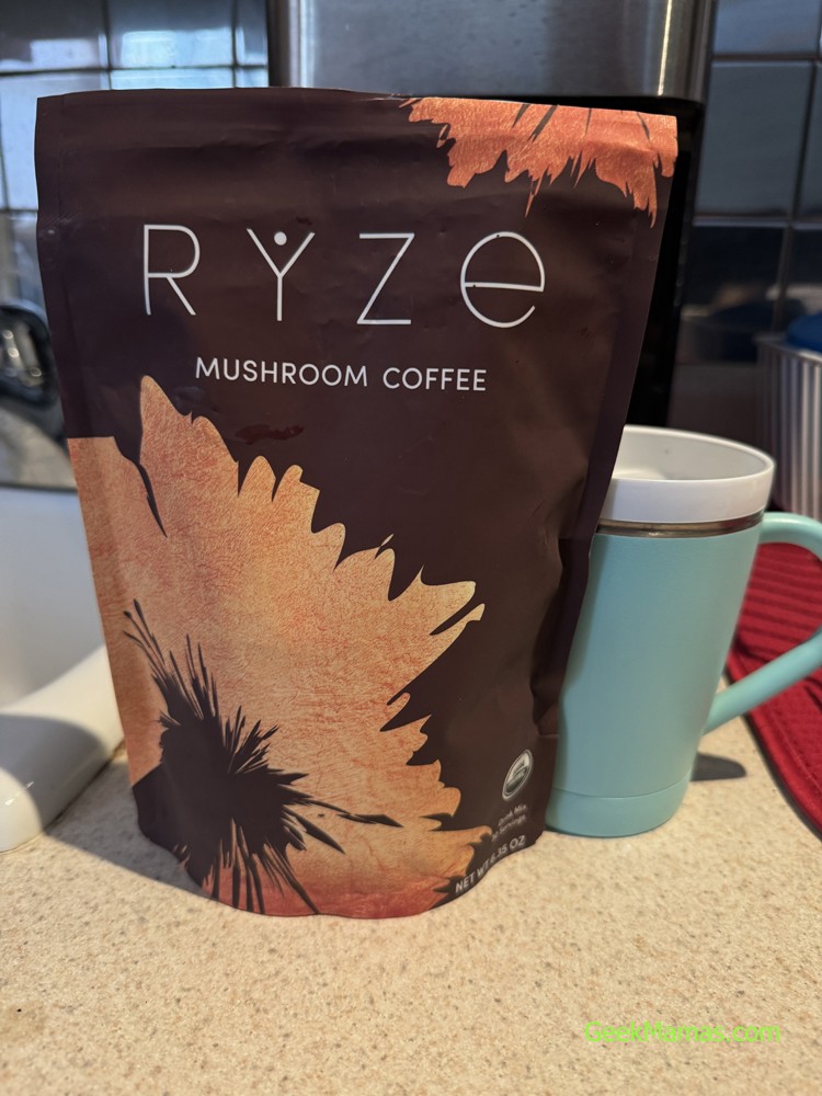 Ryze Mushroom Coffee with Coffee Cup