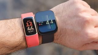 Fitbit Charge 6 and Amazfit Bip 5 side by side for comparison