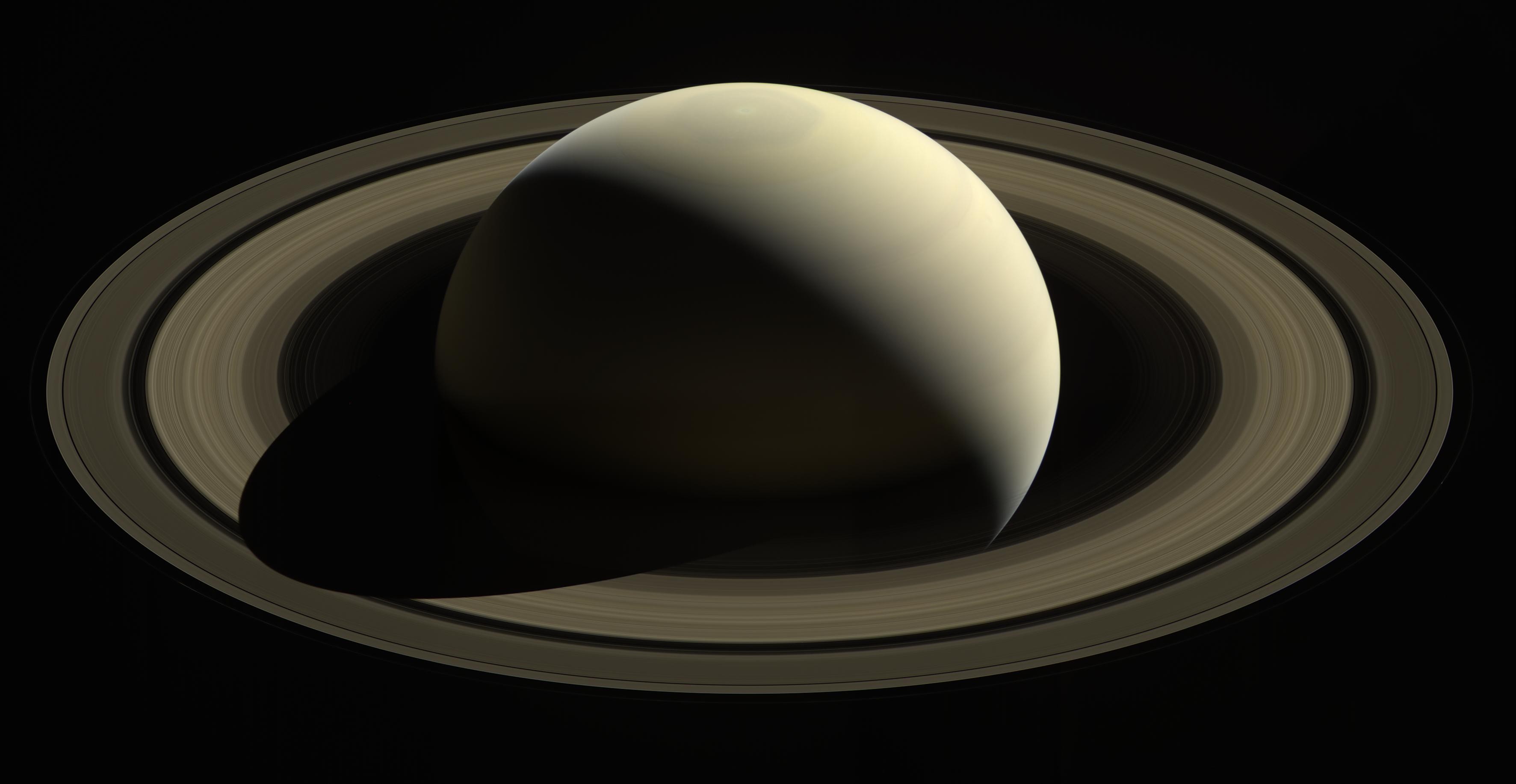 Saturn's majestic rings photographed by Cassini spacecraft.