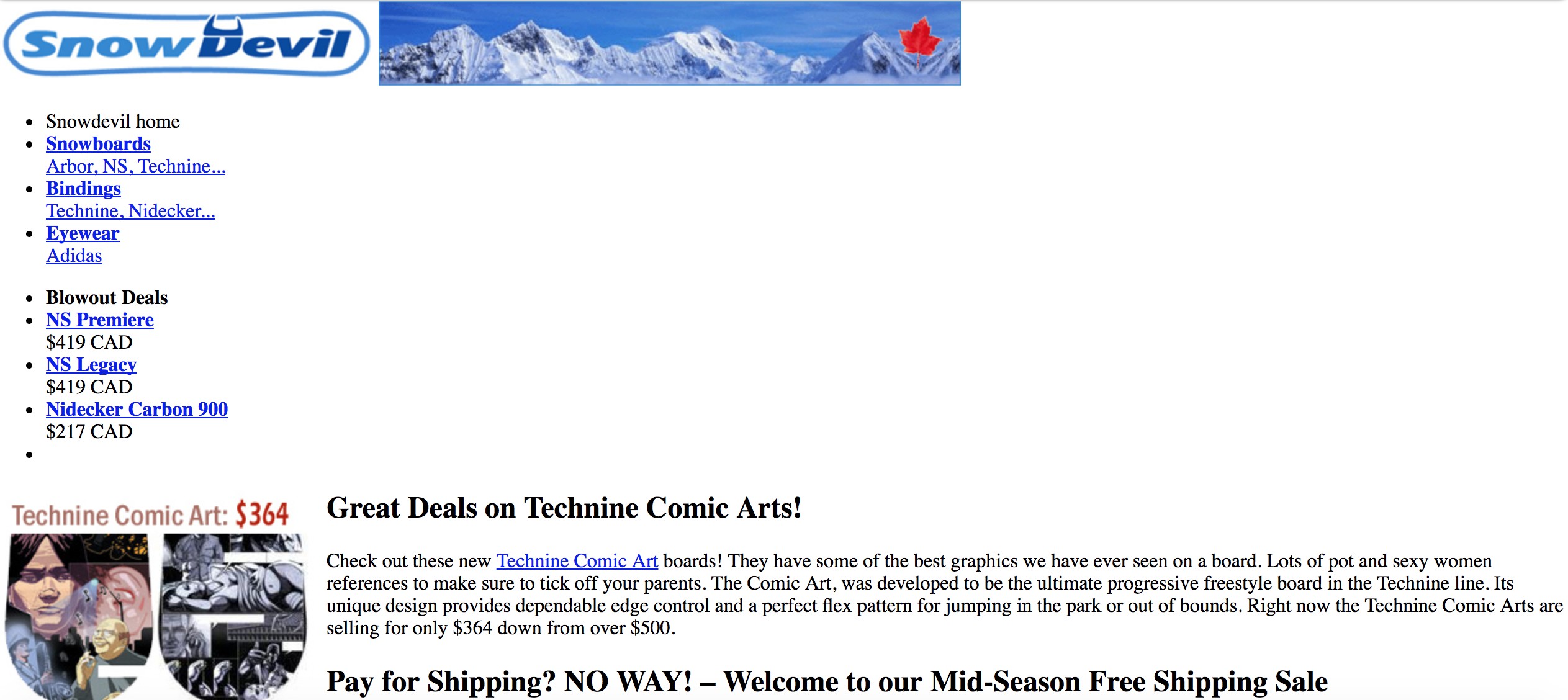 Snowdevil Website Early Version