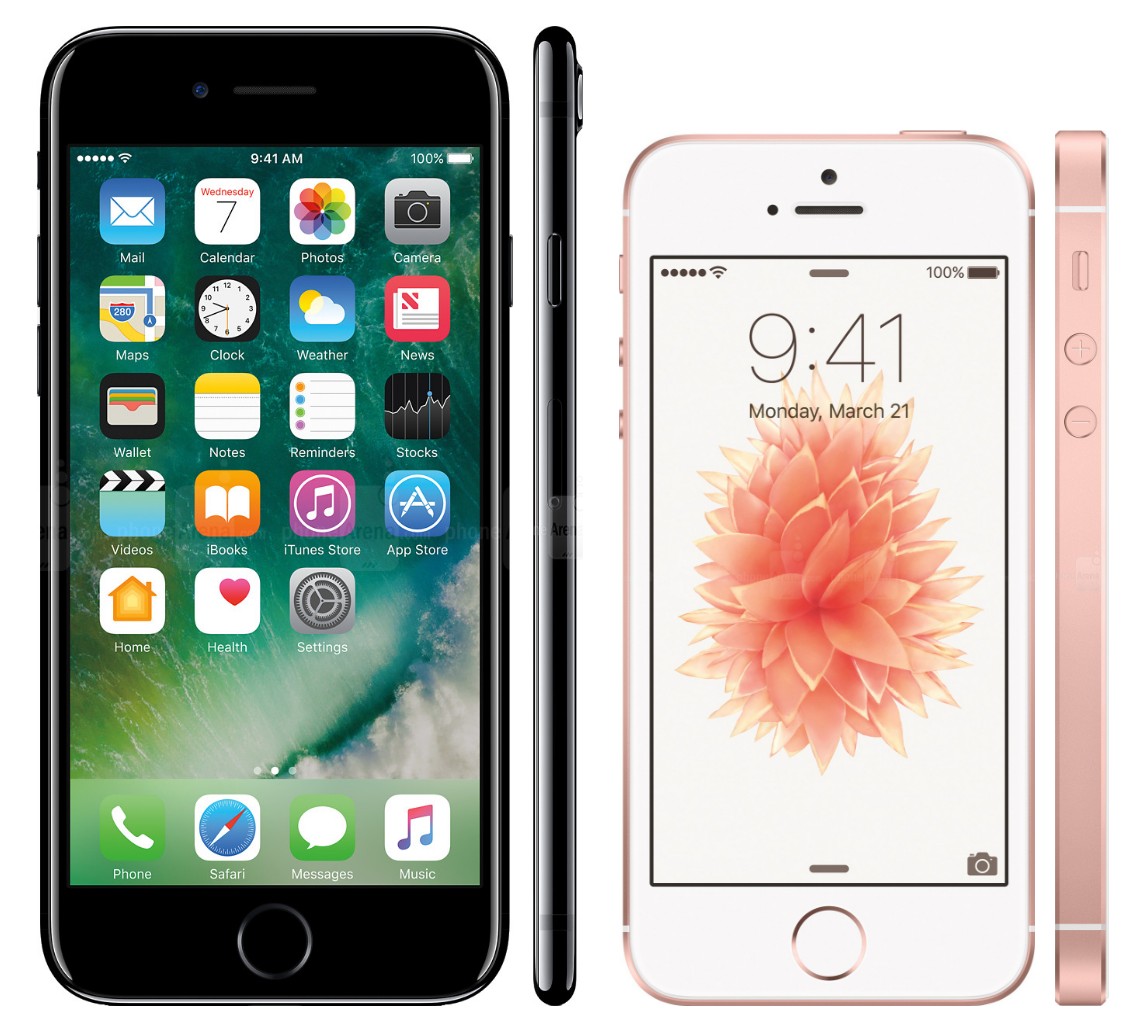 iPhone SE vs iPhone 7 Size Comparison