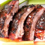 bbq pork ribs with a rich barbeque sauce