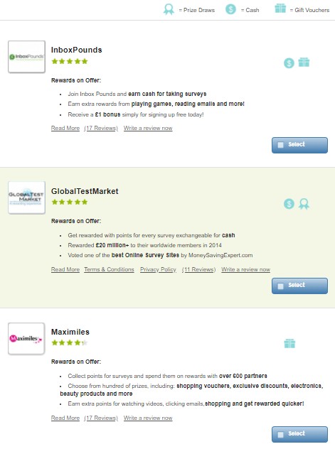 surveycompare sign up offers