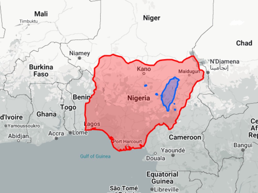 Nigeria vs Texas Size Comparison