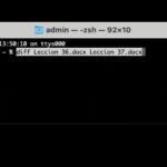 Terminal window showing the compare files command