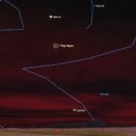 The crescent moon next to Venus.