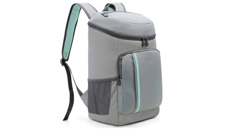 Tourit cooler against a white backdrop, highlighting its backpack design