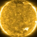 First images taken by the ESA/NASA Solar Orbiter during its close pass at the sun in 2020 showcasing its vastness compared to Earth