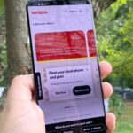 Verizon Wireless website on a Galaxy smartphone