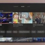 YouTube TV interface on a television screen