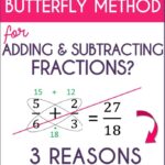 Butterfly method example comparing two fractions using cross multiplication.